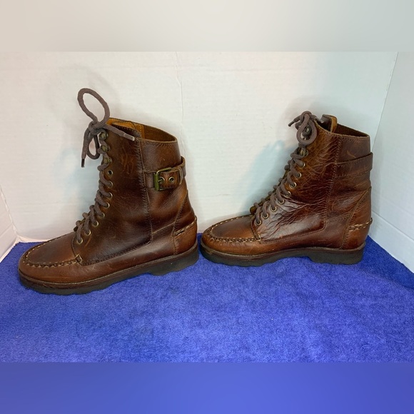 Cole Haan Leather Boots 6M 6 M Narrow Cottage Core Combat Style Ankle — Rare - Picture 5 of 8